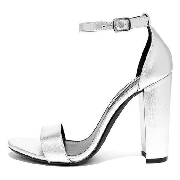 Steve Madden Carson Silver Leather Heel - Picture 3 of 8